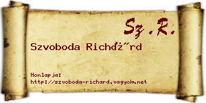 Szvoboda Richárd névjegykártya