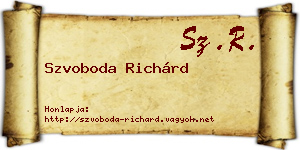 Szvoboda Richárd névjegykártya
